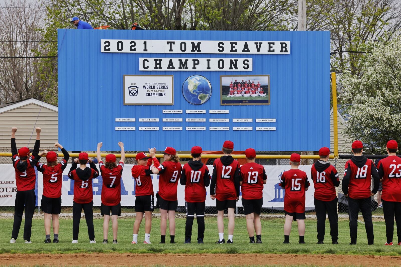 West Side Little League formally kicked off its $1 million capital fundraising campaign on Monday, April 25, 2022, as well as honoring the 2021 Tom Seaver division Champions, who finished as runners-up in the Little League World Series last season. Hamilton Mayor Pat Moeller announced that the Hamilton CIC announced it would chip in the first $300,000 designated for player and fan safety improvements. NICK GRAHAM/STAFF
