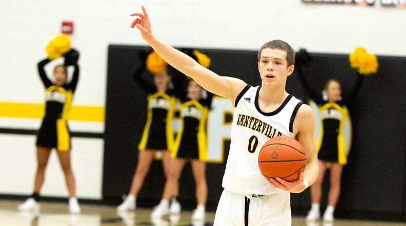 Centerville sophomore point guard Gabe Cupps during a game earlier this season. Jeff Gilbert/CONTRIBUTED