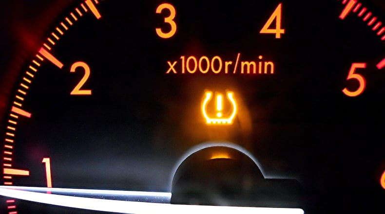 This typical dash warning symbol indicates the tire pressure monitoring system has detected a tire that has low inflation pressure. James Halderman photo