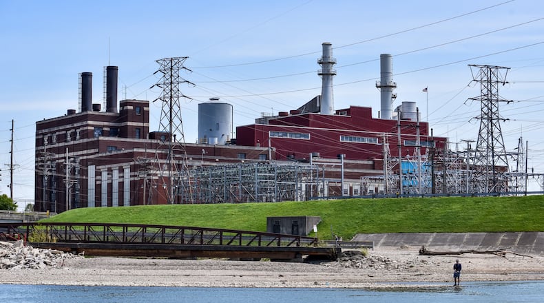 A view of the city of Hamilton electric power plant across the Great Miami River from Combs Park in Hamilton. NICK GRAHAM / STAFF
