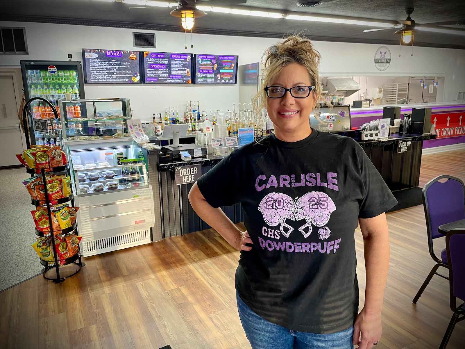 The Purple Pig Cafe is a coffee shop located at 751 Dayton Oxford Road in Carlisle. Pictured is owner Michelle Jackson. NATALIE JONES/STAFF