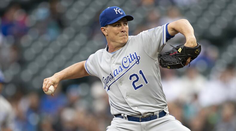 SEATTLE, WA - JUNE 18: Starter Homer Bailey #21 of the Kansas City Royals delivers a pitch during the first inning of a game against the Seattle Mariners at T-Mobile Park on June 18, 2019 in Seattle, Washington. (Photo by Stephen Brashear/Getty Images)