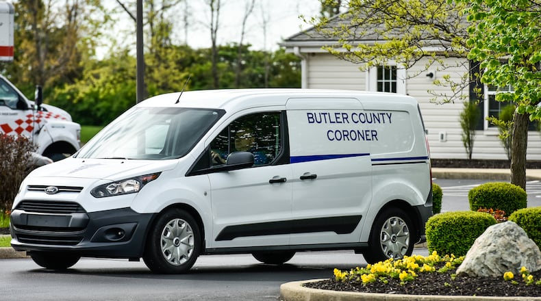 The Butler County Coroner’s Office van. NICK GRAHAM/STAFF