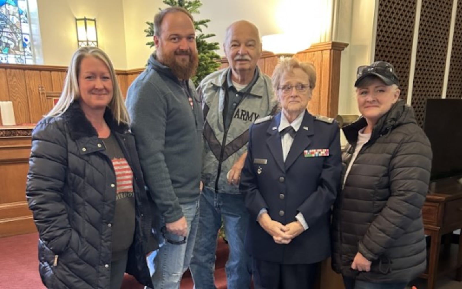 Shelia McClung with family at the 2024 Wreaths Across America in Middletown. From left, Shauna McClung, Donald McClung Jr., Donald McClung, Shelia McClung and Dawn McClung. CONTRIBUTED