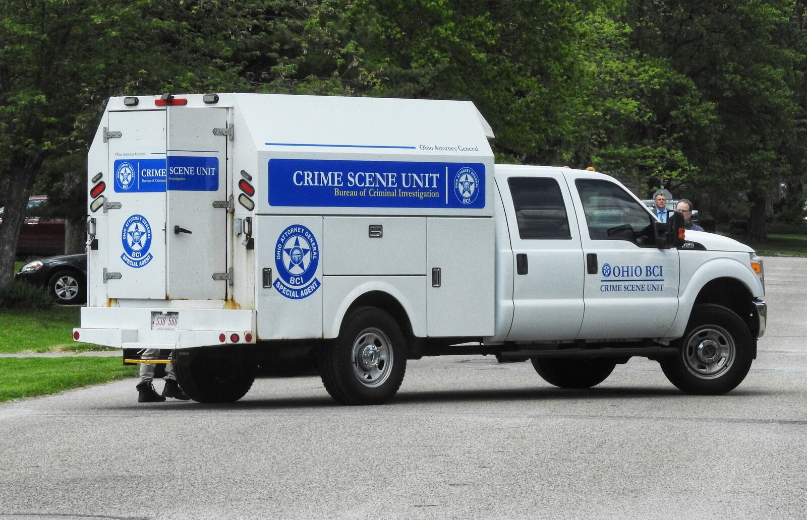 A Butler County Sheriff's deputy, attempting to serve a federal warrant, is on paid administrative leave after he shot a person in the 4200 block of Jennifer Drive in Ross Twp. who pointed a weapon at him. The shooting victim was sent to the hospital with non-life-threatening injuries and will be arrested on the warrant later today, Monday, May 10, 2021. NICK GRAHAM/STAFF