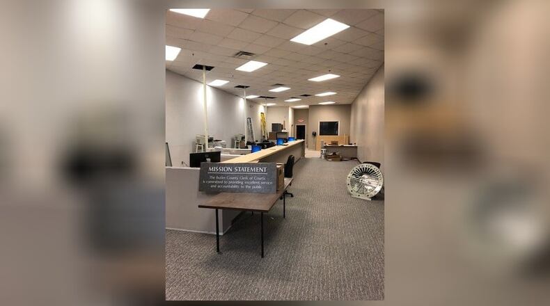 Butler County Clerk of Courts Mary Swain’s office moving into the new title office on the west side of Hamilton, one that offers Saturday hours. The new office was set to open for business Monday, Jan. 14. STAFF