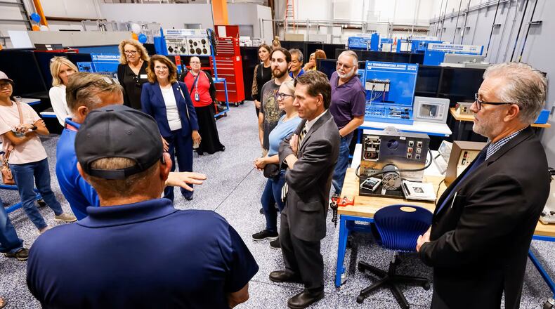 Area adults seeking preliminary training in high-growth manufacturing fields will soon have a free learning opportunity thanks to a $200,000 grant to Butler Tech’s adult education program. The first-time training offer was described by Butler Tech officials as a “groundbreaking new program designed to fast-track students into the growing biotechnology and advanced manufacturing industries, all at no cost to participants.” Pictured is Butler Tech's Robotics lab and Industrial Maintenance Technology lab at its Monroe LeSourdsville campus. (File/Journal-News)