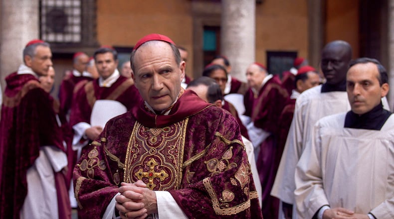 This image released by Focus Features shows Ralph Fiennes in a scene from "Conclave." (Focus Features via AP)