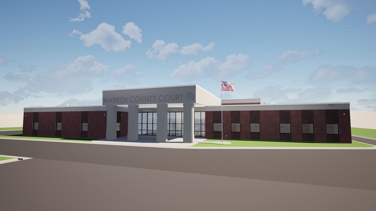 This is a rendering of the new Warren County Court building, tentatively scheduled to open June 9. CONTRIBUTED/WARREN COUNTY