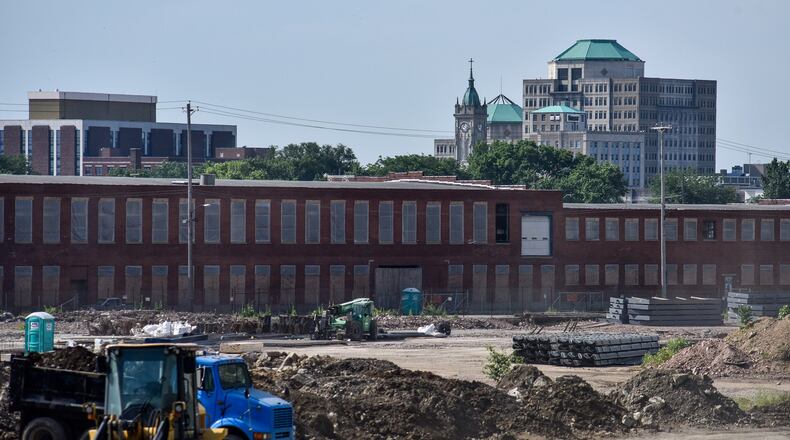 The media was invited to a tour of construction at Spooky Nook Sports Champion Mill Wednesday, June 17, 2020 in Hamilton. The multi-use sports and convention complex will have over a million square feet of space and is expected to be completed in December of 2021. NICK GRAHAM / STAFF