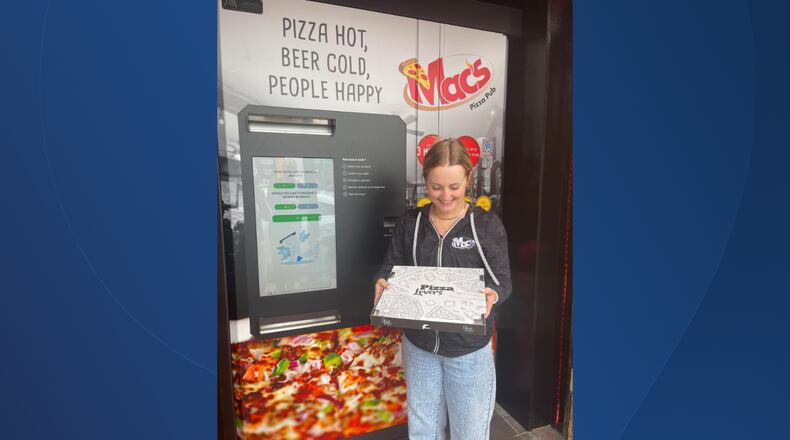 Mac's Pizza Pub unveiled a vending machine, which serves a variety of menu items, at the restaurant's Clifton location near the University of Cincinnati. MAC'S PIZZA PUB/VIA WCPO
