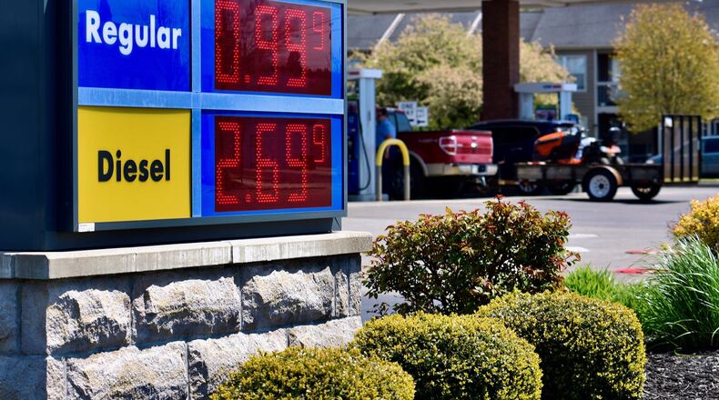 Gas prices were under $1 at several locations in Middletown. The price at the pump will be low for some time due to fewer driving trips because of the COVID-19 pandemic and a supply glut. The UDF store in downtown Middletown was one of a few gas stations selling gas for 99 cents a gallon. One national expert said gas prices will struggle to reach $2 a gallon this summer. NICK GRAHAM/STAFF