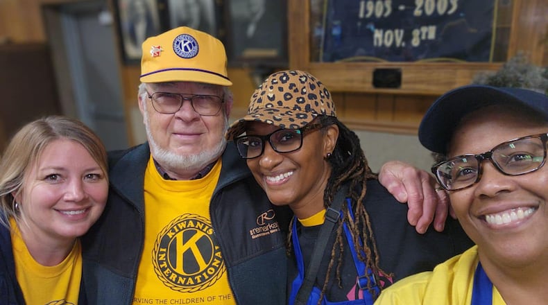 Pictured left to right: Lauren Matus, J.C. Shew, Marie Edwards and Beth Jones, who are members of the Kiwanis Club of Middletown. Shew has been a Kiwanian for 55 years. Provided.