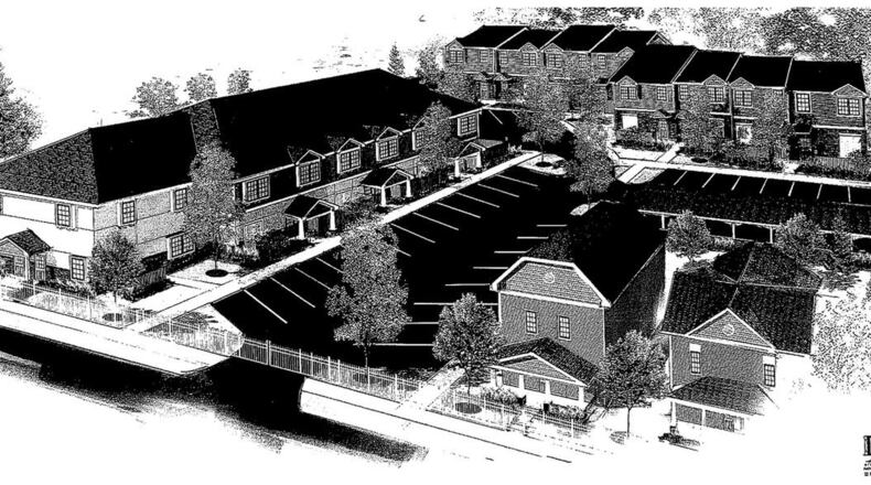 An estimated $2 million development of 16 new townhouses is planned in Middletown. This is an artist’s rendering of the proposed project. CONTRIBUTED