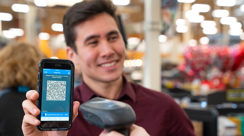 Kroger Pay is a mobile payment system that combines payment information, coupons and customer loyalty cards.