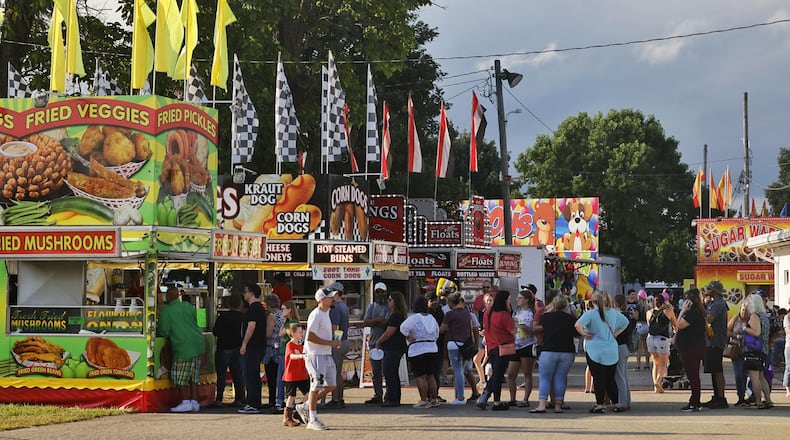 People line up for food at the 172nd Butler County Fair in July 2022. NICK GRAHAM/FILE