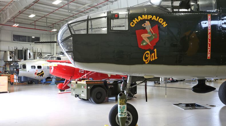 The "Champaign Gal" a B-25 bomber that's on display at the Champaign Aviation Museum in Urbana Wednesday. BILL LACKEY/STAFF