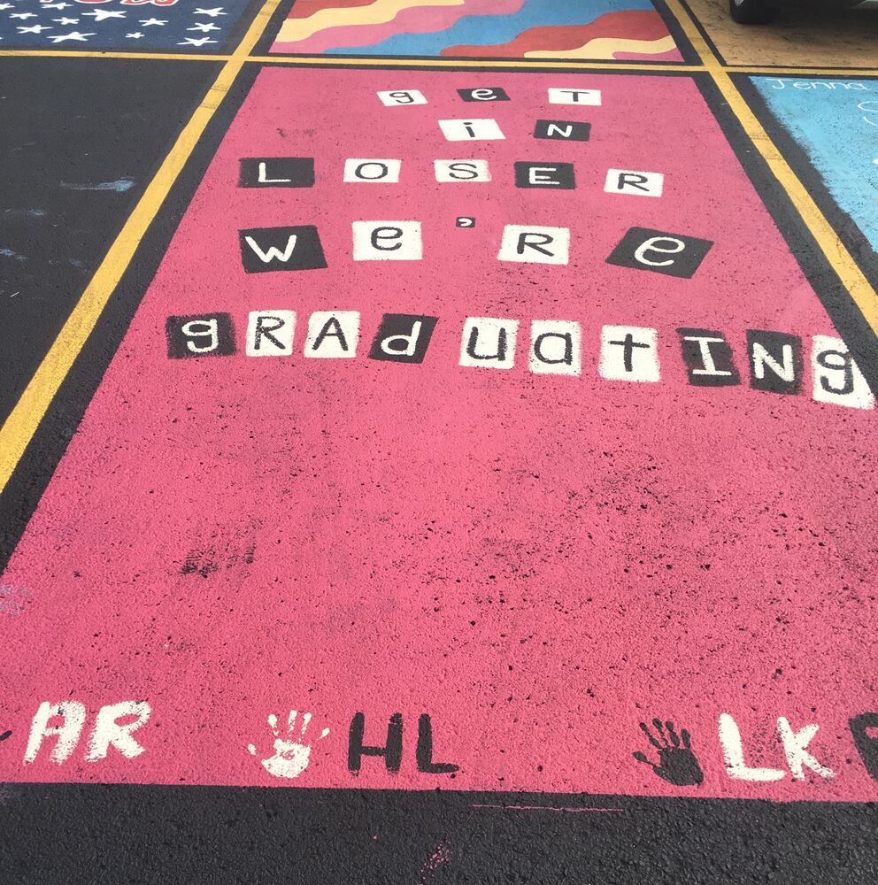 Badin senior parking lot spaces