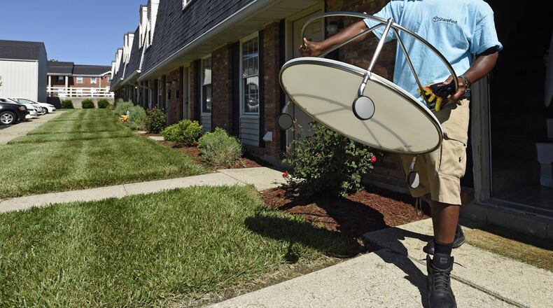 Oxford’s ShareFest program, which has run since 2005, collected 77 tons of items in 2016 that Miami University students otherwise would have thrown away when the school year ended. The items go to charities. FILE PHOTOOxford’s ShareFest collected 77 tons of donations during the spring of 2016 as Miami Students allowed reuse of items they otherwise would have thrown away. FILE PHOTO