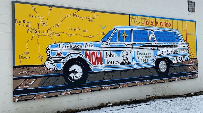 A mural depicting Civil Rights work in Oxford is being moved to the east wall of the Municipal Building to give it better visibility in the community. CONTRIBUTED BY ENJOY OXFORD