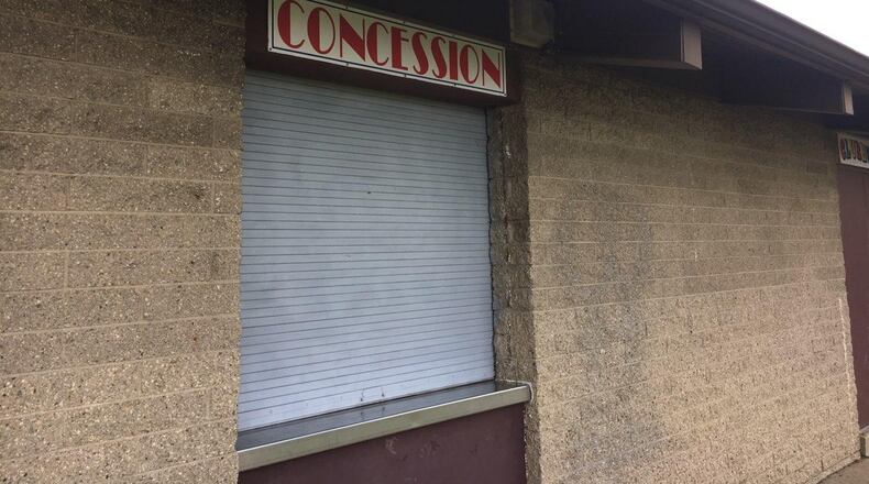 Officials say this concession stand at Goldman Park in Middletown was robbed and vandalized sometime between Saturday and Monday, May 11-13, 2019. RICK McCRABB / STAFF