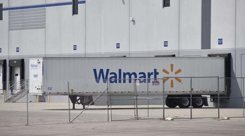 The new Walmart fulfillment center in Monroe is nearing completion at 650 Gateway Blvd. Walmart, which acquired Hayneedle, is converting the facility into a fulfillment center and is hiring new employees. NICK GRAHAM/STAFF