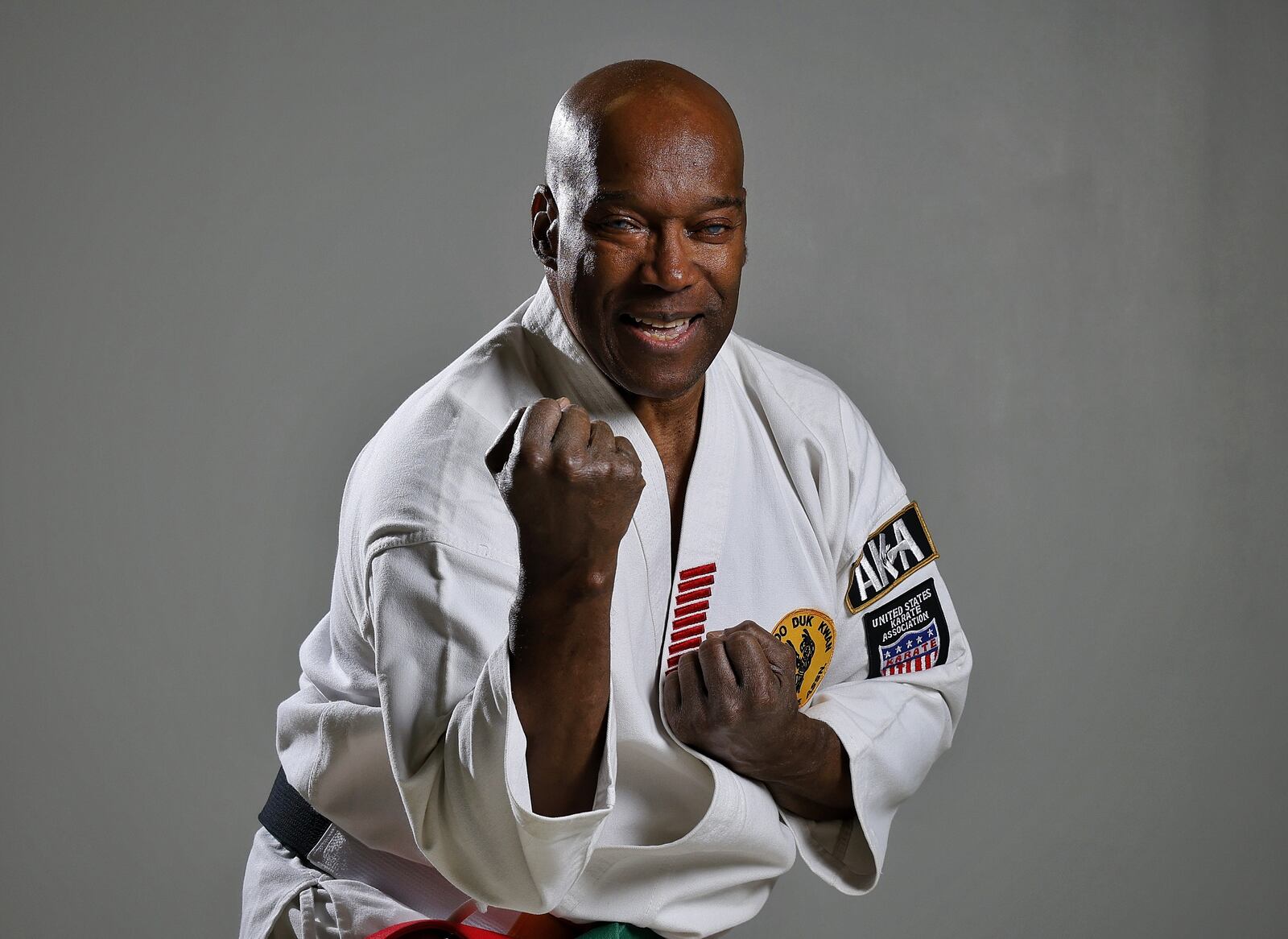 Lifelong Hamilton resident Bob “Moo Duk Kwan” Harris has been teaching karate since 1969, including more than 35 years of teaching at the Hamilton YMCA and his own studio. He has reached Supreme Nim Grand Master status in karate and and is a two-time national champion. Harris operates his photography business and Moo Duk Kwan Karate Temple at his South Second Street studio. NICK GRAHAM/STAFF