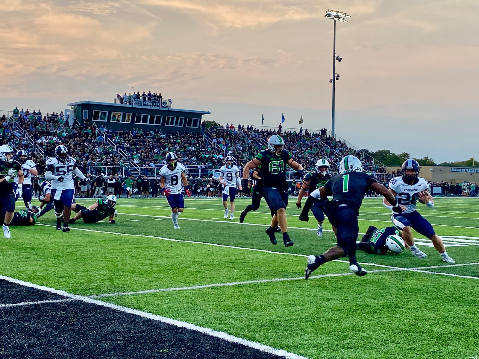 Badin High School’s first home football game Friday evening was 60 years in the making. And a standing room only crowd packed into the school’s first football game in its recently opened stadium and thousands turned out to join in to be part of Butler County prep sports history. (Photo By Michael D. Clark/Journal-News)