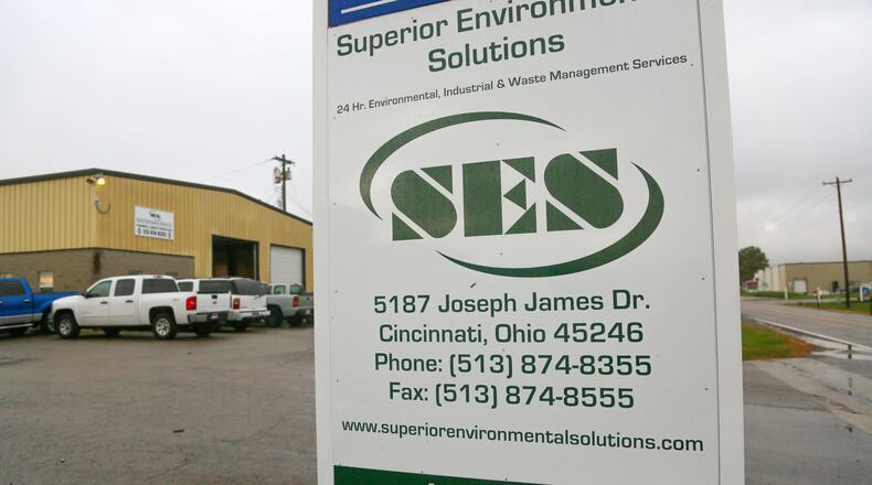 A chemical lime spill at Superior Environmental Solutions (SES) on Joseph James Drive brought out the West Chester Fire Department for hours Wednesday night and created a dust cloud in the area. GREG LYNCH / STAFF