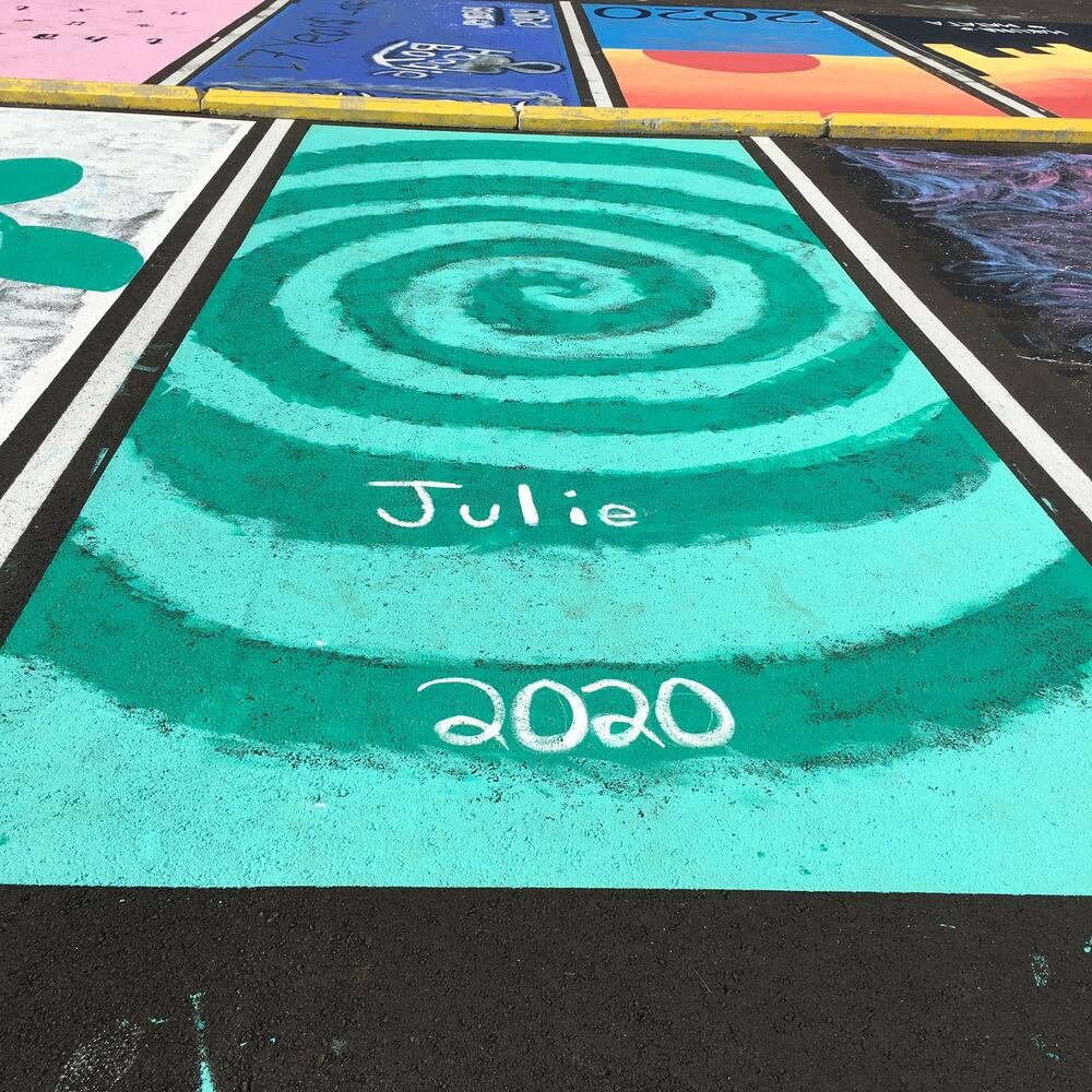Fairfield High School senior parking spaces painted