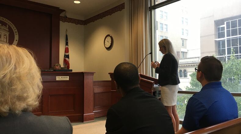 Butler County health insurance consultant Angela Wolfe with Horan explains options for next year, all of which include double-digit rate hikes that will cost at least $2.5 million.