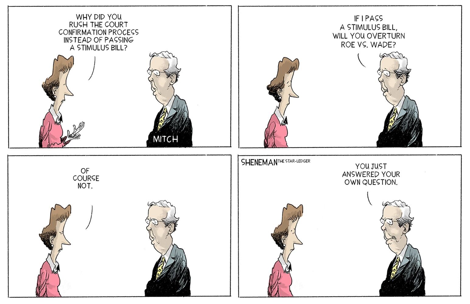 Week in cartoons: Town halls, Amy Coney Barrett and more