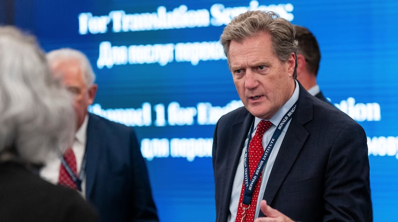 FILE — Rep. Mike Turner, R-Dayton, during an event of the 75th anniversary of NATO, at the Ronald Reagan Presidential Foundation & Institute in Washington, July 9, 2024. Eric Lee/The New York Times.