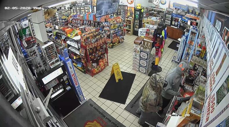 Middetown police are looking for two suspects who robbed the Shell gas station on North Verity Parkway at 12:54 a.m. Wednesday, according to police. PROVIDED PHOTO