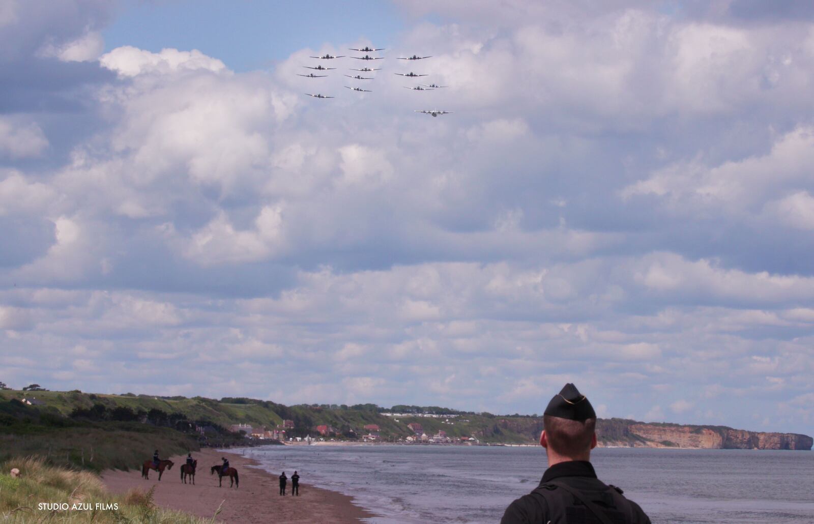 Omaha Beach as seen in "Into Flight Once More," which will be screened June 4 at the National Museum of the U.S. Air Force. CONTRIBUTED