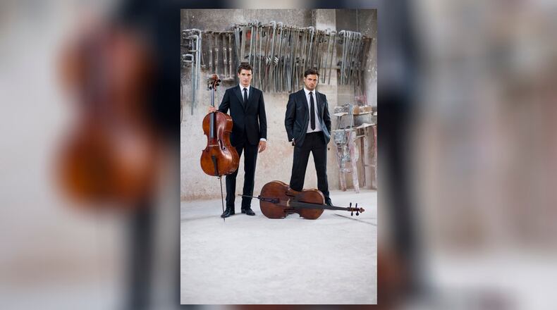 2Cellos, comprised of Luka Sulic (left) and Stjepan Hauser, will deliver a classical music performance as well as a fist-pumping rock show at Riverbend. CONTRIBUTED