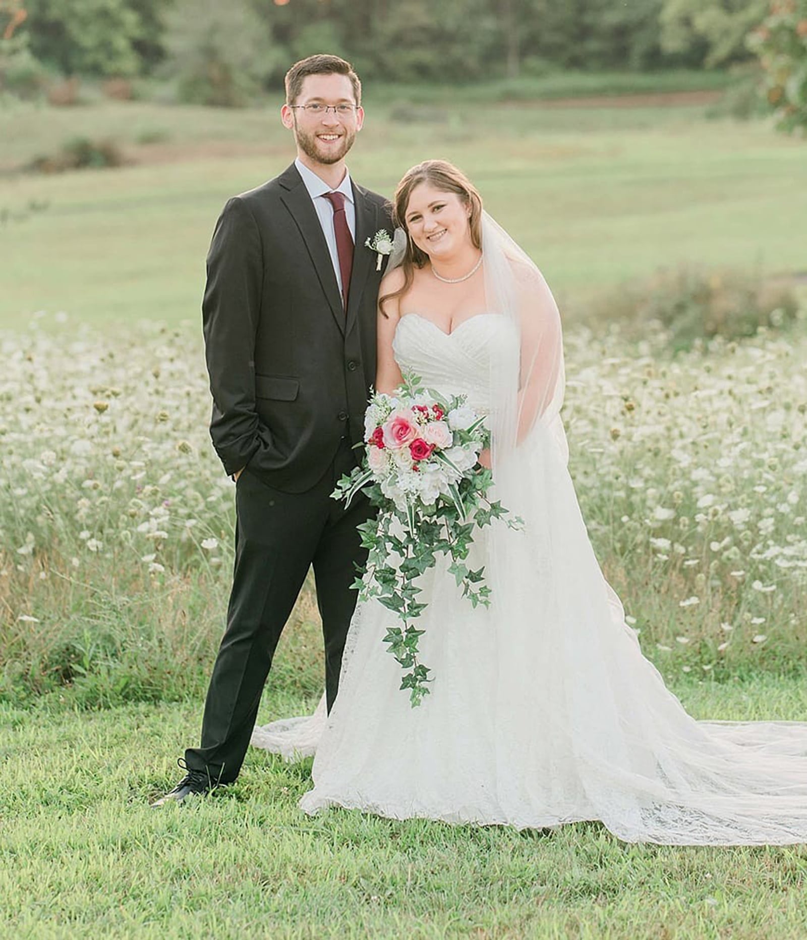 Spencer Kuritar (Left) with his new bride, Brittany at their wedding in 2021. The couple has settled in Franklin and had their first child last year. CONTRIBUTED