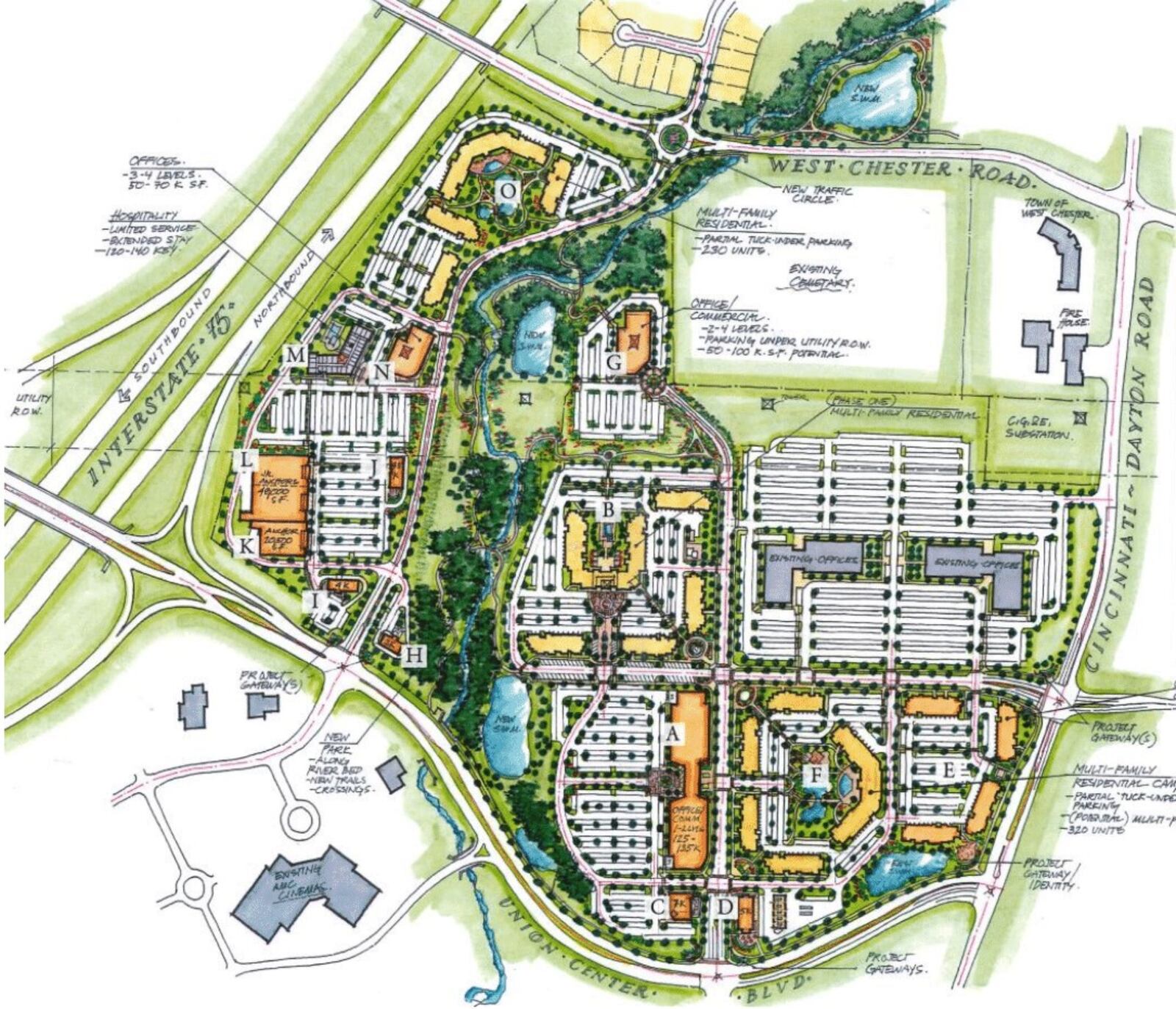 West Chester Twp. trustees have approved preliminary development plans for a giant new mixed-use development along Interstate 75.