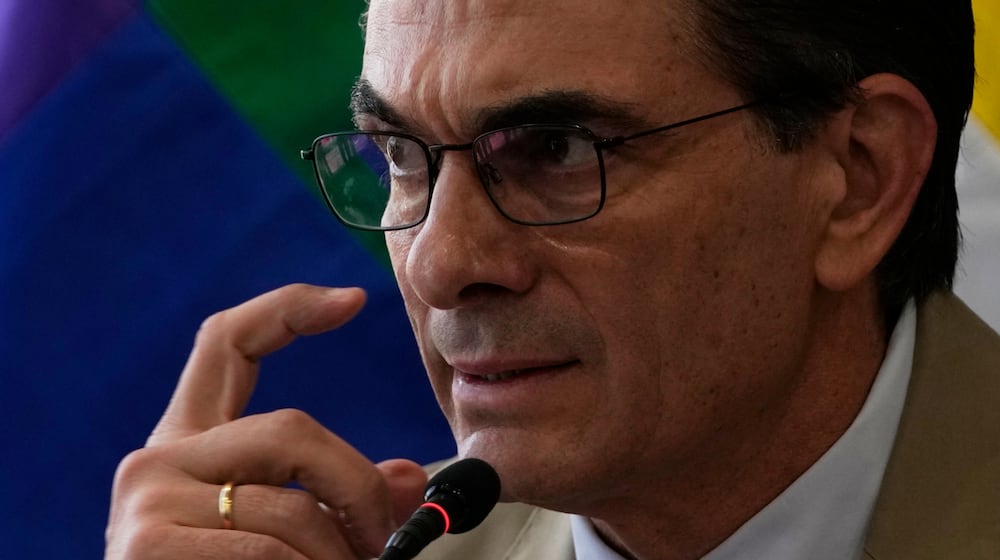 Bolivian President Rodrigo Paz holds a press conference at the presidential palace in La Paz, Bolivia, Tuesday, Nov. 25, 2025. (AP Photo/Juan Karita)