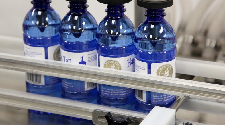 Hamilton’s water, named some of the best-tasting in the world, at the bottleing operation at Hamilton South Water Treatment Plant.