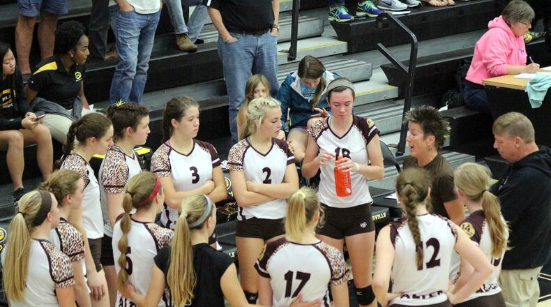 The Alter High School girls volleyball team defeated Fenwick in five sets Thursday night to advance to the Division II regional finals on Saturday vs. Kenton Ridge. FILE PHOTO
