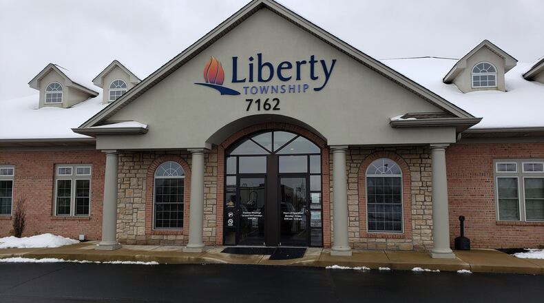 Liberty Twp. is saving money on a new administration center/sheriff’s outpost by switching locations. The township shaved another $1.2 million off the estimate bringing it down to $3.8 million. Originally the trustees planned to build on the site where the meeting building is on Princeton Road but a $1.8 million site clearing bill caused them to change course. This is the current Liberty Township office at 7162 Liberty Centre Drive. NICK GRAHAM/STAFF