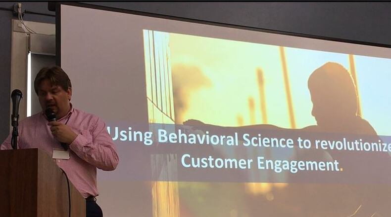 Julien Lancha of Advizzo in late May gave a presentation about his company in a Pipeline H2O event. MIKE RUTLEDGE/STAFF