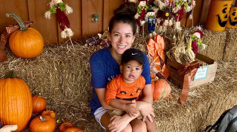 Taylor Terry started a group in Butler County that includes moms who gave birth during the pandemic. She is seen here with her son Jenson. CONTRIBUTED
