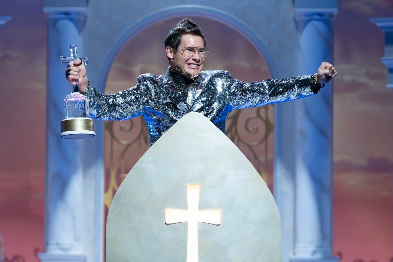 This image released. by HBO shows Adam Devine in a scene from "The Righteous Gemstones." (HBO via AP)