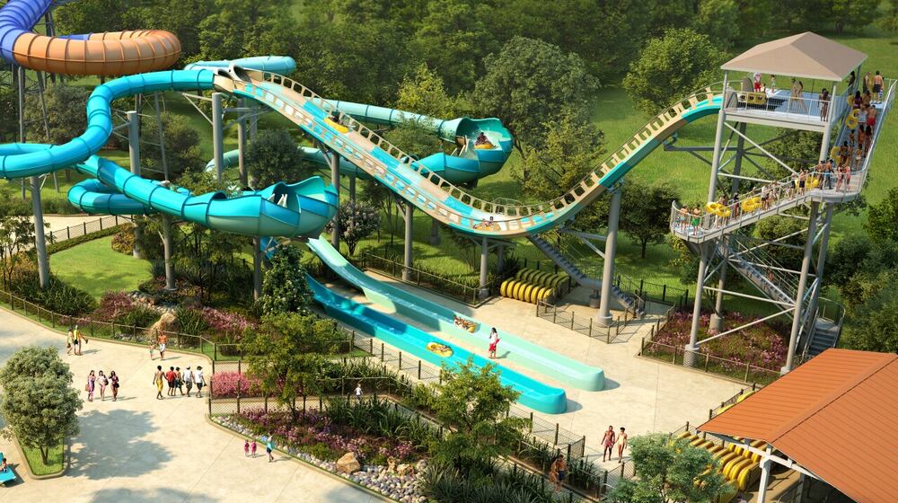 Kings Island provided this rendering of the new RiverRacers water coaster, which is expected to debut in the amusement park's Soak City this summer. CONTRIBUTED