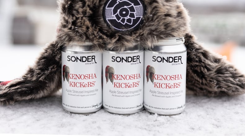 "Keep warm with some Kenosha Kickers and a Sonder Trapper Hat," states a social media post from Sonder Brewing in Mason, which is offering unique holiday beers. CAITLIN CHRISENEE FOR SONDER/CONTRIBUTED