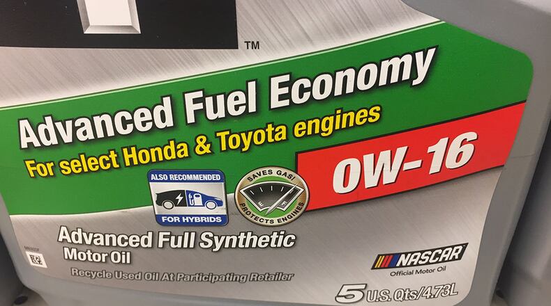 Some Honda and Toyota vehicles specify that SAE 0W-16 oil be used to help improve fuel economy. Using thinner engine oils has been a trend in the auto industry for many years. Photo by James Halderman