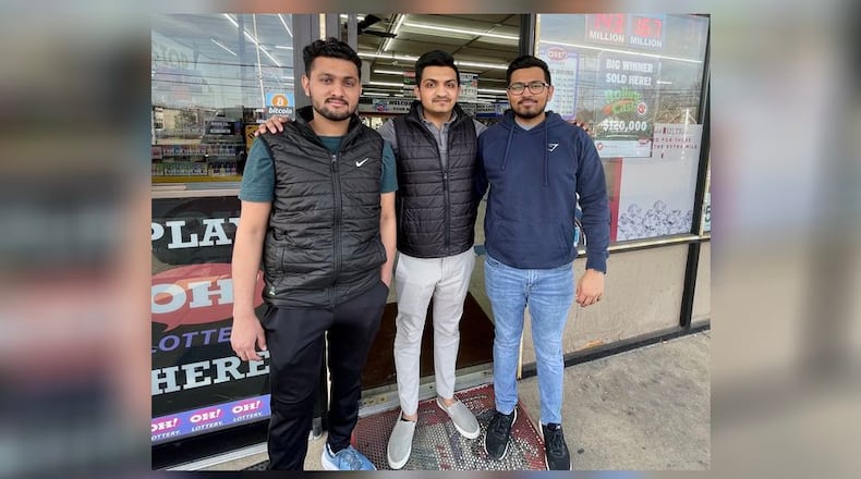 The Ameristop Food Mart is under new ownership. Kush Patel has invested into changing the image and expanding the selection and offerings at the Eaton Avenue convenience store. Pictured, from left, is Aryan Chaudhari, Kush Patel and Mit Patel. MICHAEL D. PITMAN/STAFF