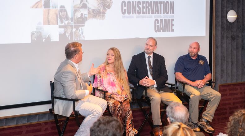 From right to left - Tim Harrison, Michael Webber, and Carole Baskin. Provided by Mike Webber/NIGHTFLY ENTERTAINMENT